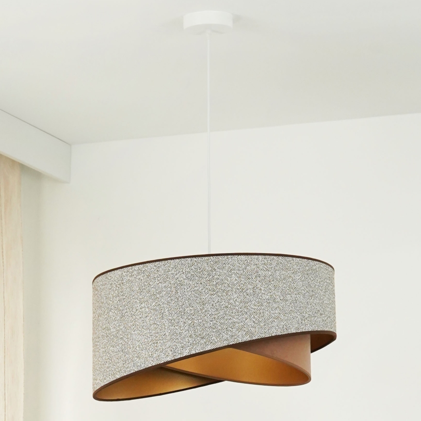 Brilagi - Lámpara LED colgante LYRA 1xE27/15W/230V gris/color crema/dorado
