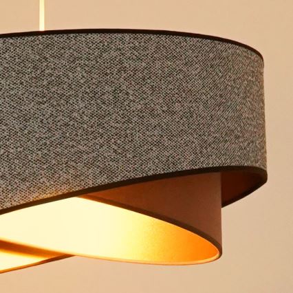 Brilagi - Lámpara LED colgante LYRA 1xE27/15W/230V gris/color crema/dorado