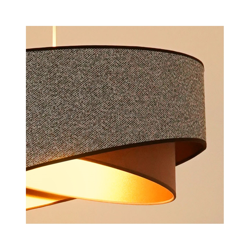 Brilagi - Lámpara LED colgante LYRA 1xE27/15W/230V gris/color crema/dorado