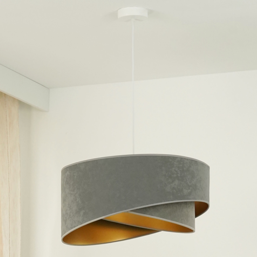 Brilagi - Lámpara LED colgante LYRA 1xE27/15W/230V gris/dorado