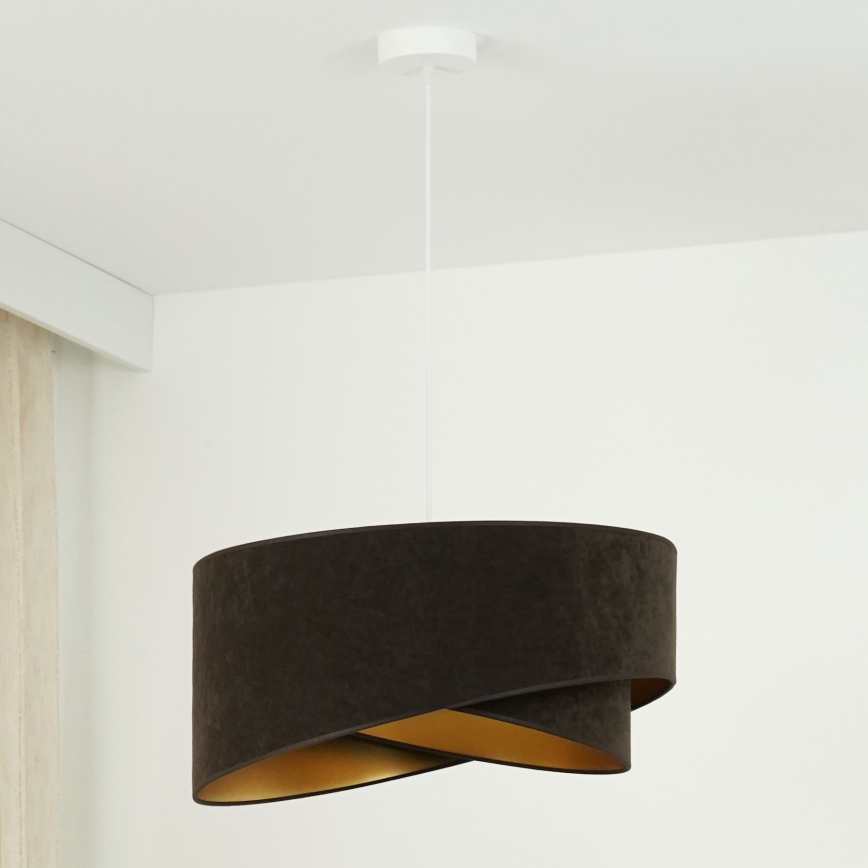 Brilagi - Lámpara LED colgante LYRA 1xE27/15W/230V marón oscuro/dorado