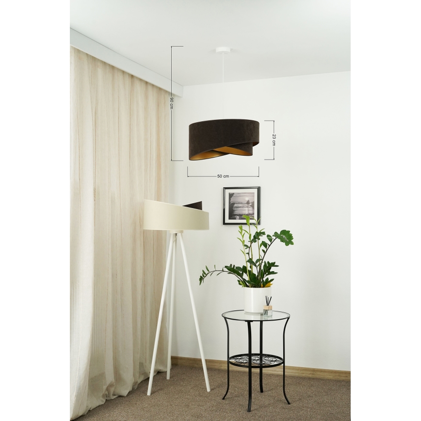 Brilagi - Lámpara LED colgante LYRA 1xE27/15W/230V marón oscuro/dorado