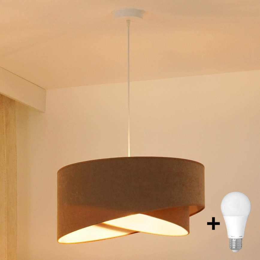 Brilagi - Lámpara LED colgante LYRA 1xE27/15W/230V marrón/blanco