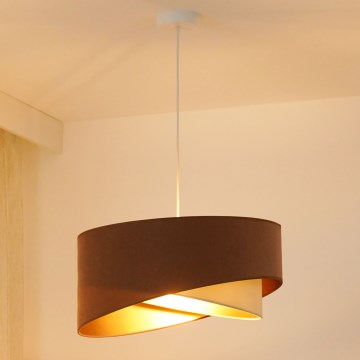 Brilagi - Lámpara LED colgante LYRA 1xE27/15W/230V marrón/color crema/dorado