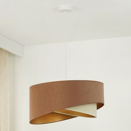 Brilagi - Lámpara LED colgante LYRA 1xE27/15W/230V marrón/color crema/dorado