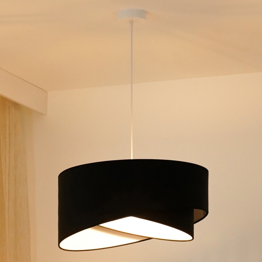 Brilagi - Lámpara LED colgante LYRA 1xE27/15W/230V negro/blanco