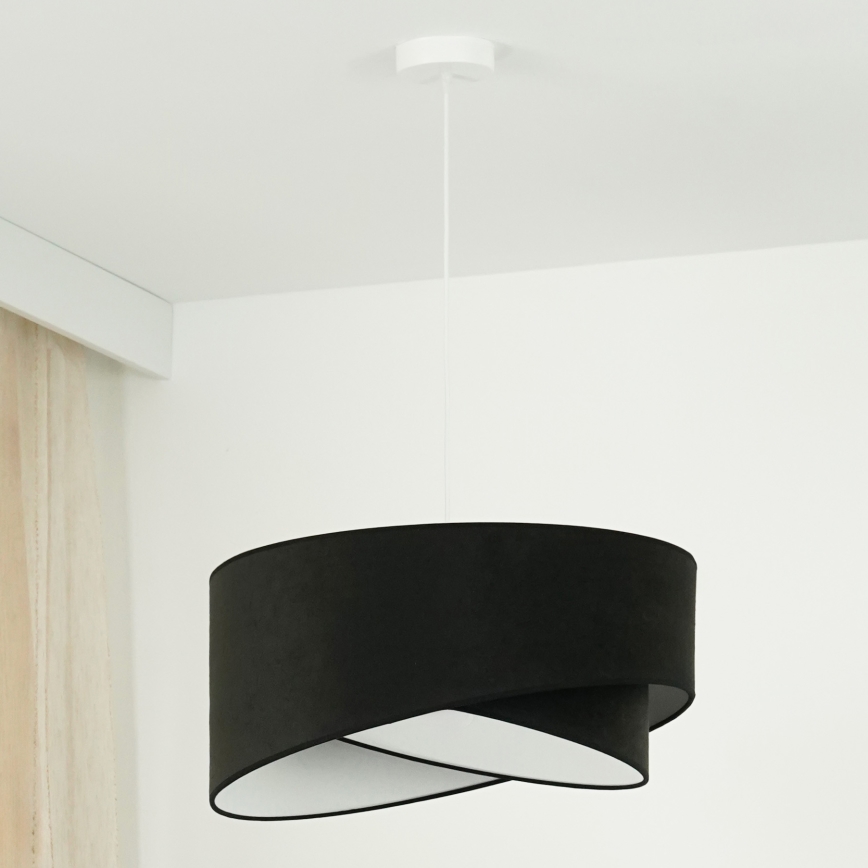 Brilagi - Lámpara LED colgante LYRA 1xE27/15W/230V negro/blanco