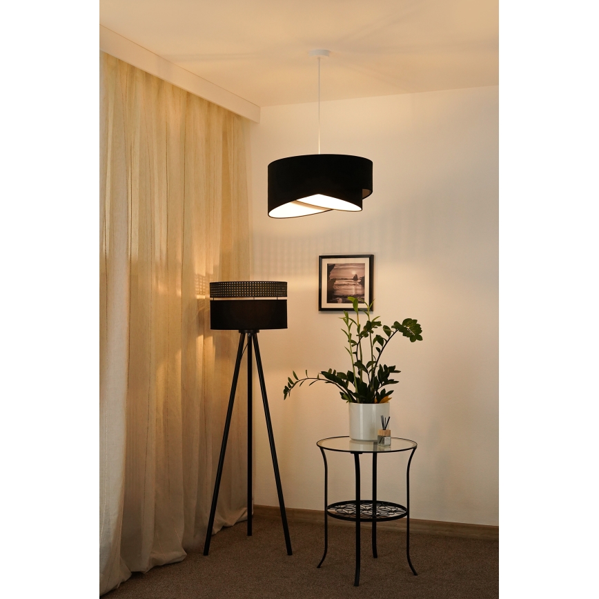 Brilagi - Lámpara LED colgante LYRA 1xE27/15W/230V negro/blanco