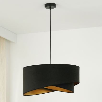Brilagi - Lámpara LED colgante LYRA 1xE27/15W/230V negro/dorado
