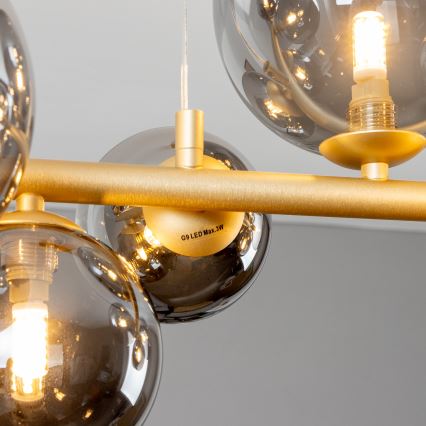 Brilagi - Lámpara LED colgante MILLA 10xG9/3W/230V dorado/ahumado