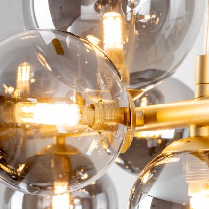 Brilagi - Lámpara LED colgante MILLA 10xG9/3W/230V dorado/ahumado