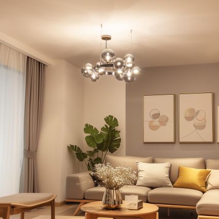 Brilagi - Lámpara LED colgante MILLA 15xG9/3W/230V cromo brillante/ahumado