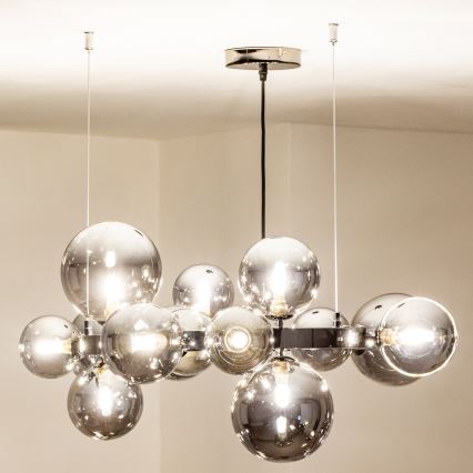 Brilagi - Lámpara LED colgante MILLA 15xG9/3W/230V cromo brillante/ahumado