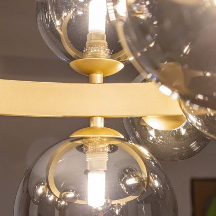 Brilagi - Lámpara LED colgante MILLA 15xG9/3W/230V dorado/ahumado