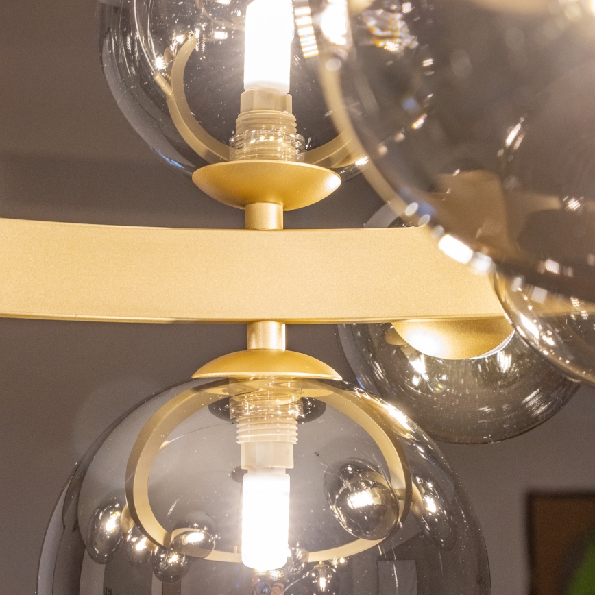 Brilagi - Lámpara LED colgante MILLA 15xG9/3W/230V dorado/ahumado