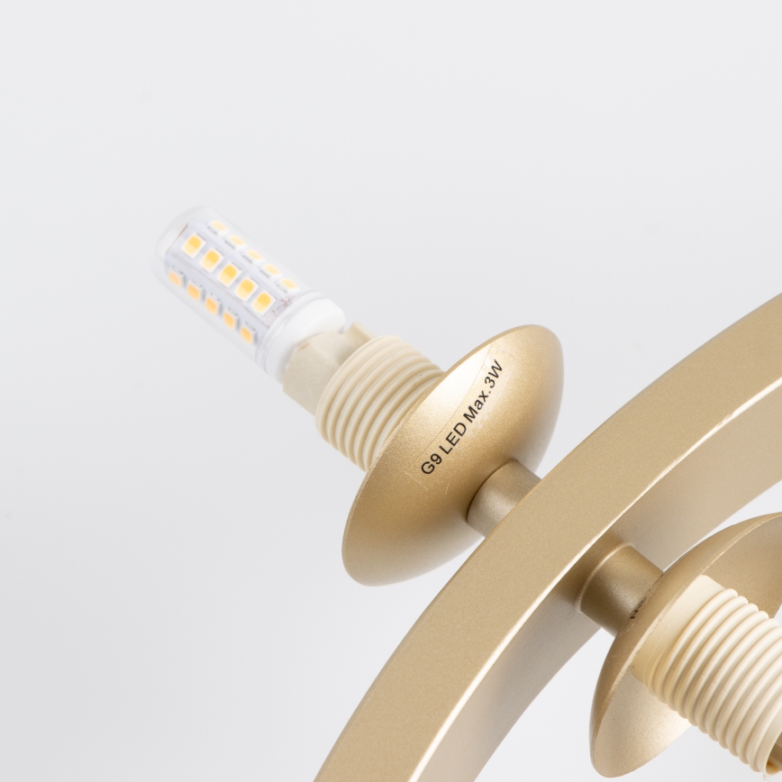 Brilagi - Lámpara LED colgante MILLA 15xG9/3W/230V dorado/ahumado