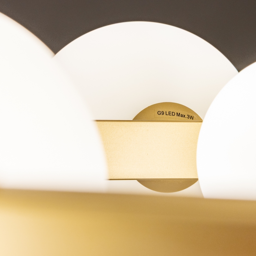 Brilagi - Lámpara LED colgante MILLA 15xG9/3W/230V dorado/blanco