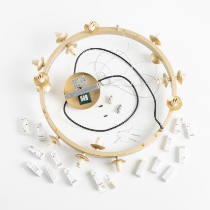 Brilagi - Lámpara LED colgante MILLA 15xG9/3W/230V dorado/blanco