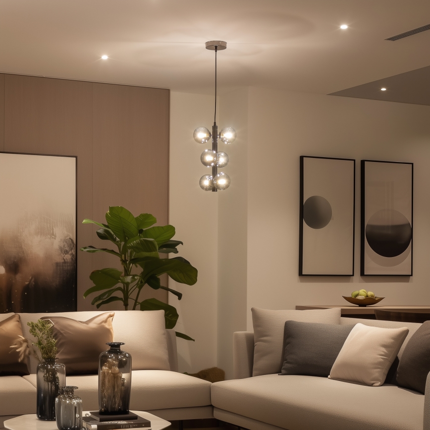 Brilagi - Lámpara LED colgante MILLA 6xG9/3W/230V cromo brillante/ahumado