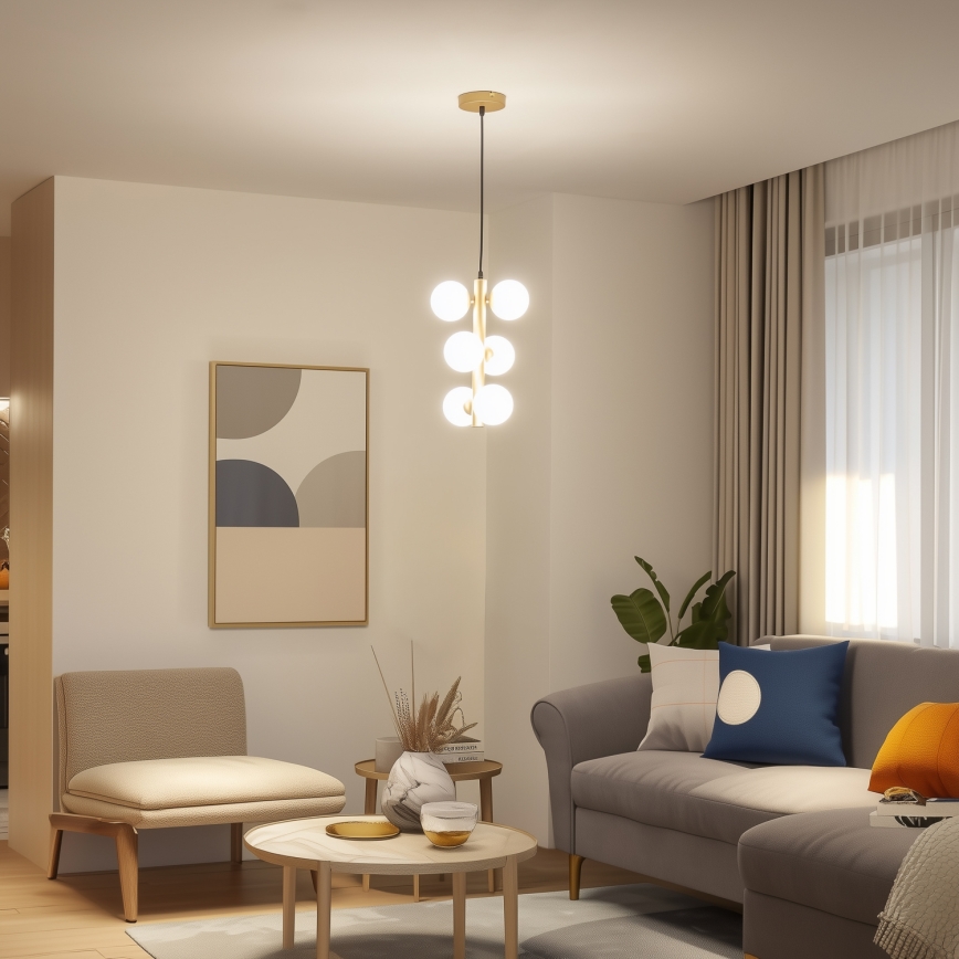 Brilagi - Lámpara LED colgante MILLA 6xG9/3W/230V dorado/blanco