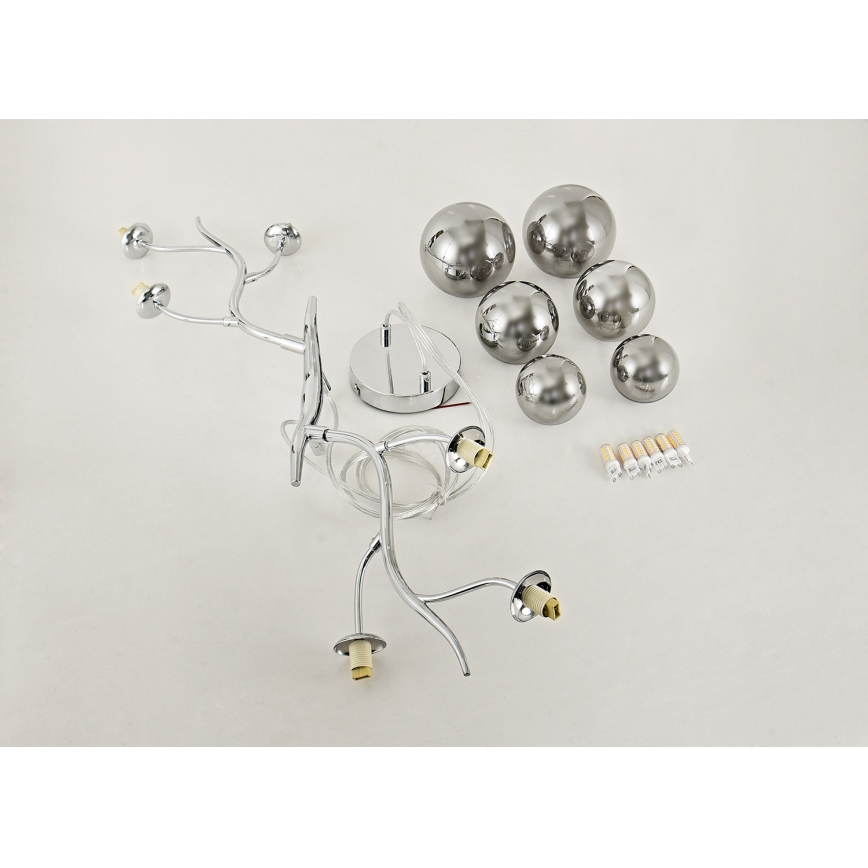 Brilagi - Lámpara LED colgante MISTEL 6xG9/3W/230V cromo brillante/ahumado