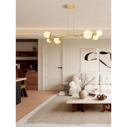 Brilagi - Lámpara LED colgante MISTEL 6xG9/3W/230V dorado/blanco