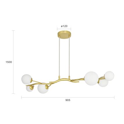 Brilagi - Lámpara LED colgante MISTEL 6xG9/3W/230V dorado/blanco