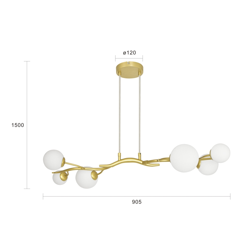 Brilagi - Lámpara LED colgante MISTEL 6xG9/3W/230V dorado/blanco