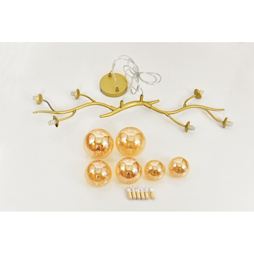 Brilagi - Lámpara LED colgante MISTEL 6xG9/3W/230V dorado