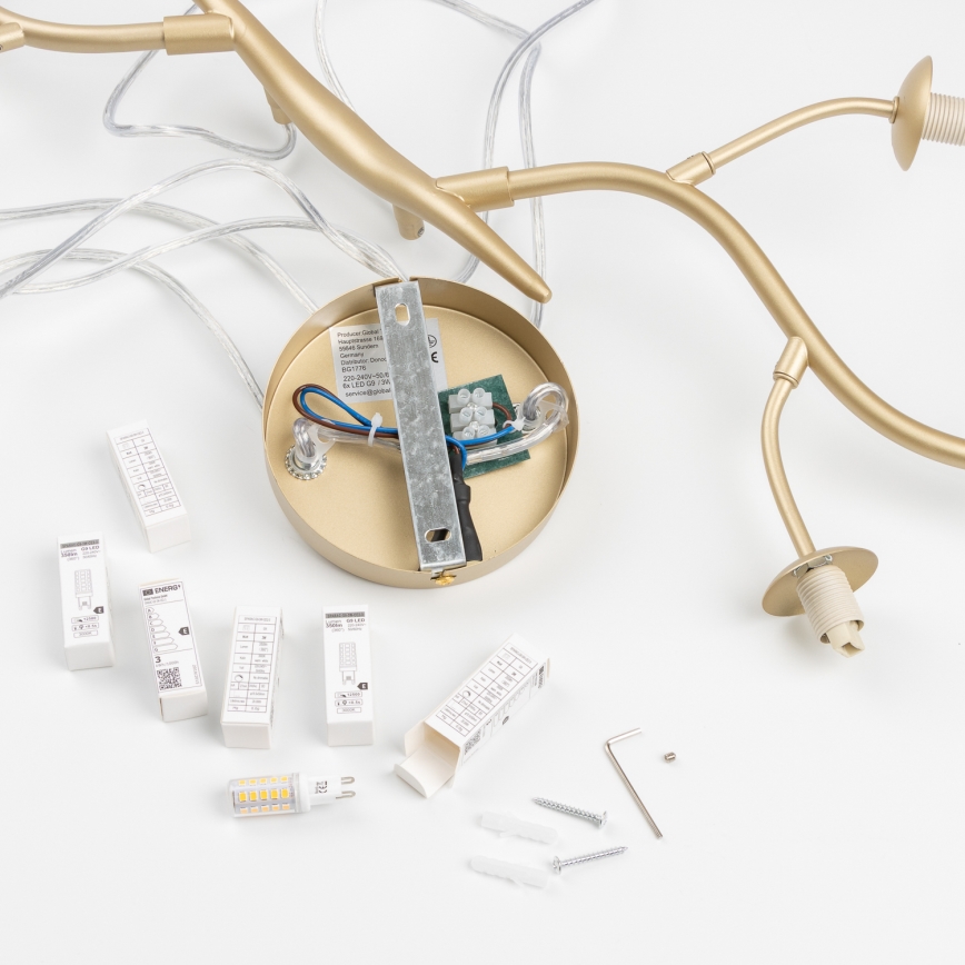 Brilagi - Lámpara LED colgante MISTEL 6xG9/3W/230V dorado