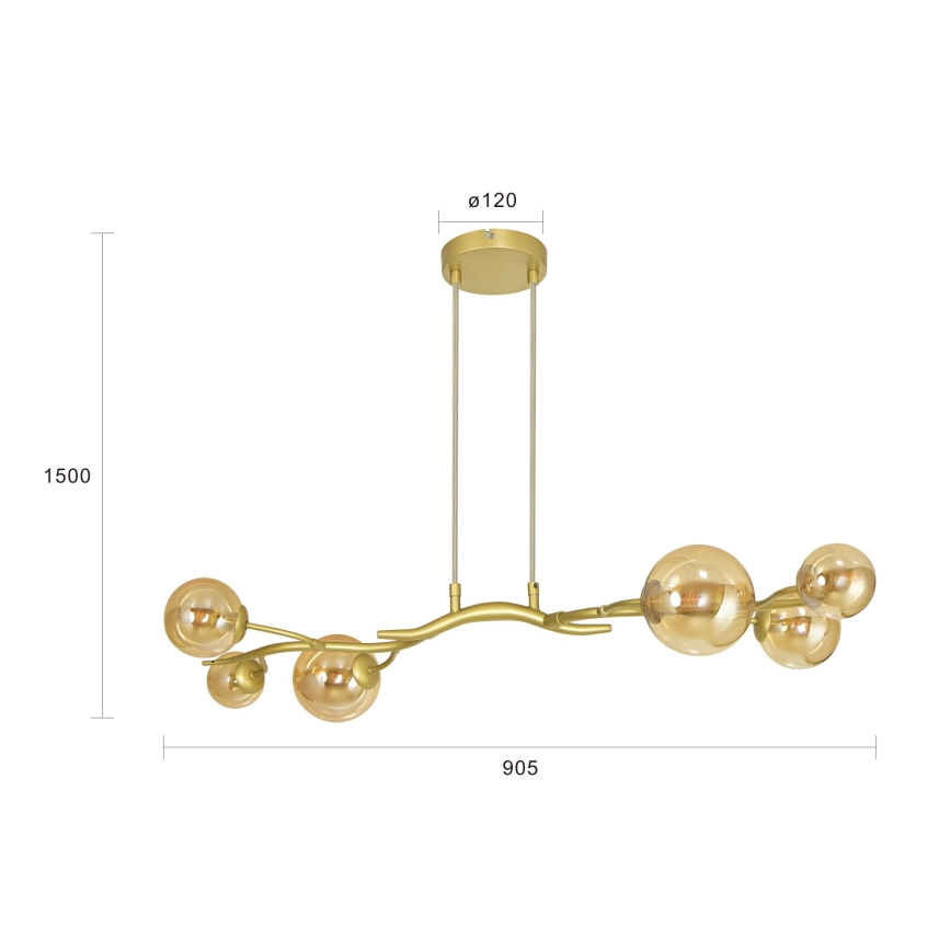 Brilagi - Lámpara LED colgante MISTEL 6xG9/3W/230V dorado