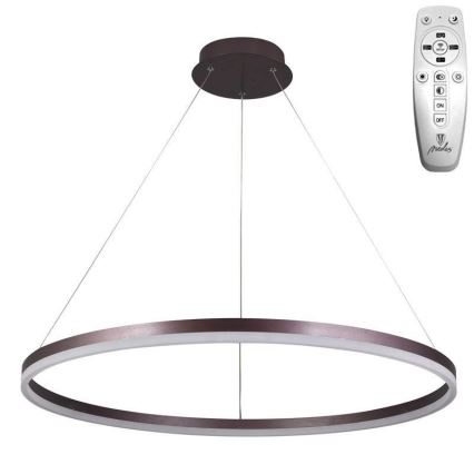 Brilagi - Lámpara colgante LED regulable CIRCLE LED/55W/230V 3000-6500K Ø 80 cm marrón + control remoto