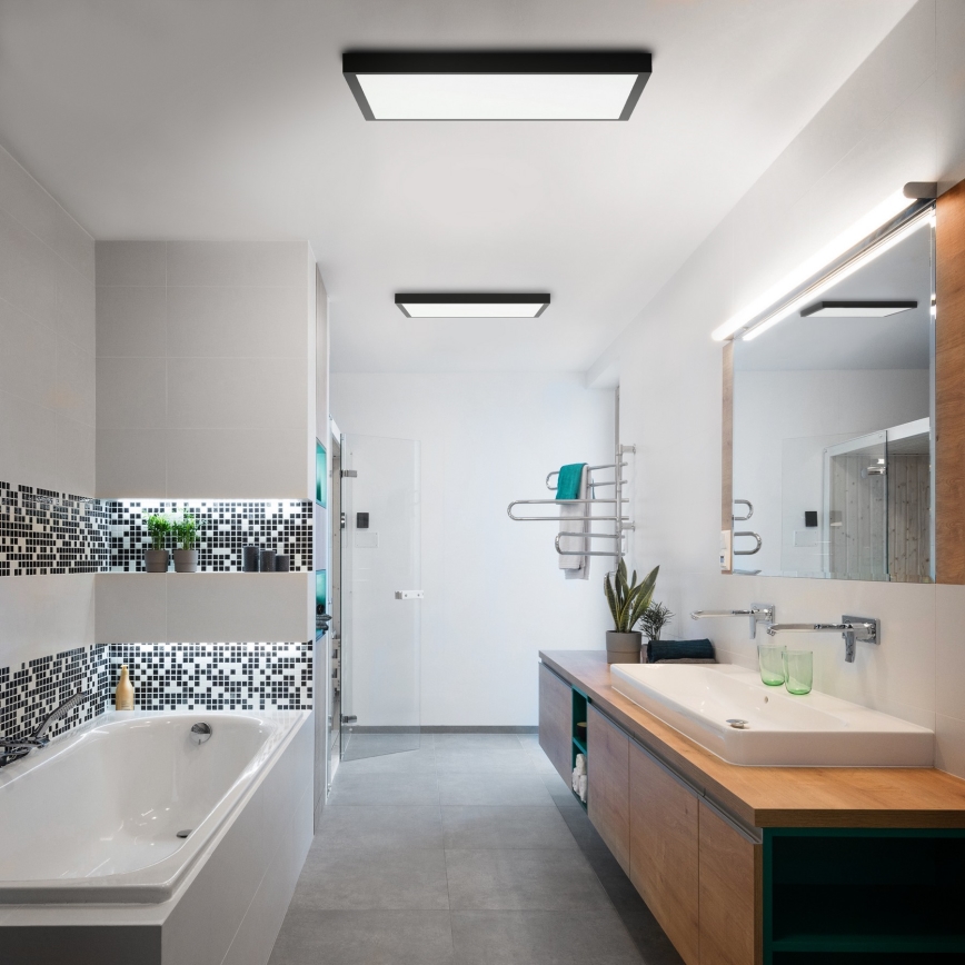 Brilagi - Plafón LED de baño FRAME LED/50W/230V 60x60 cm 3000/4000/6000K IP44 negro