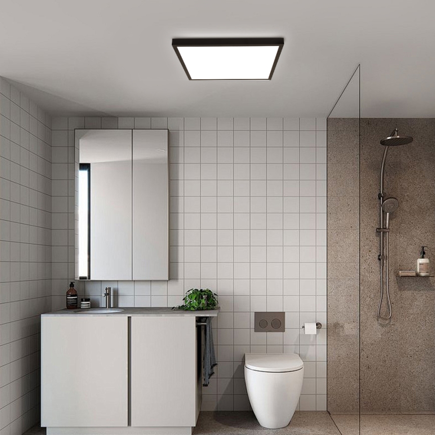 Brilagi - Plafón LED de baño FRAME LED/50W/230V 60x60 cm 3000/4000/6000K IP44 negro