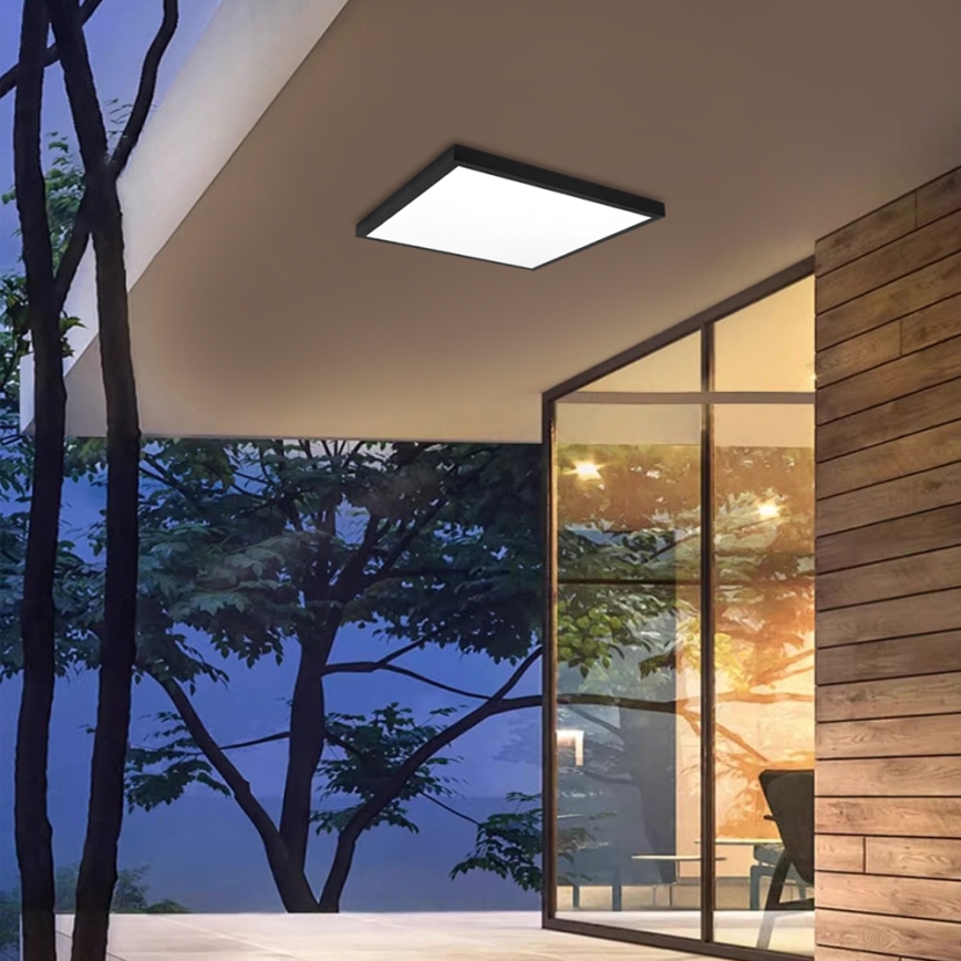 Brilagi - Plafón LED de baño FRAME LED/50W/230V 60x60 cm 3000/4000/6000K IP44 negro