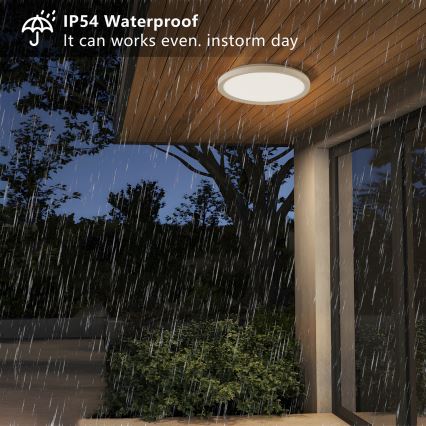 Brilagi - Plafón LED de baño ULTRA SLIM LED/12W/230V diá. 22,5 cm blanco IP54