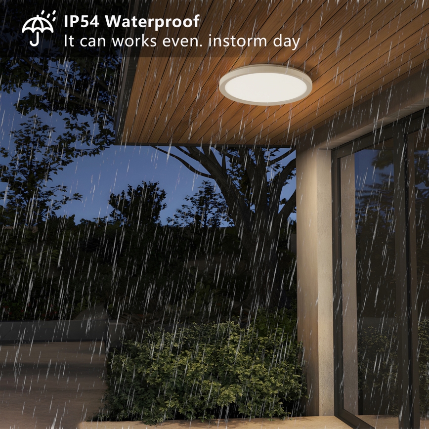 Brilagi - Plafón LED de baño ULTRA SLIM LED/12W/230V diá. 22,5 cm blanco IP54