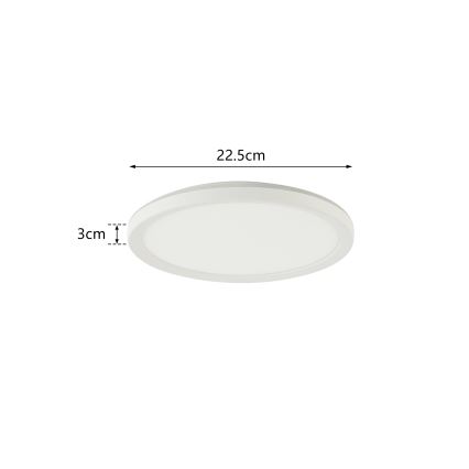 Brilagi - Plafón LED de baño ULTRA SLIM LED/12W/230V diá. 22,5 cm blanco IP54