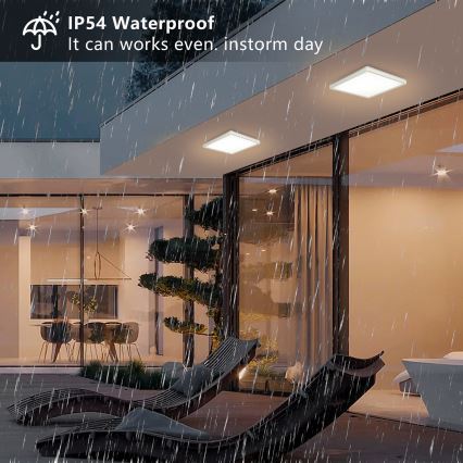 Brilagi - Plafón LED de baño ULTRA SLIM LED/18W/230V 30x30 cm blanco IP54