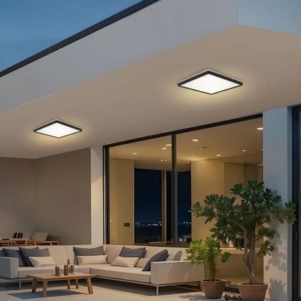 Brilagi - Plafón LED de baño ULTRA SLIM LED/18W/230V 30x30 cm negro IP54