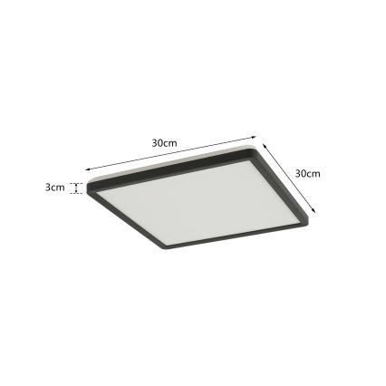 Brilagi - Plafón LED de baño ULTRA SLIM LED/18W/230V 30x30 cm negro IP54