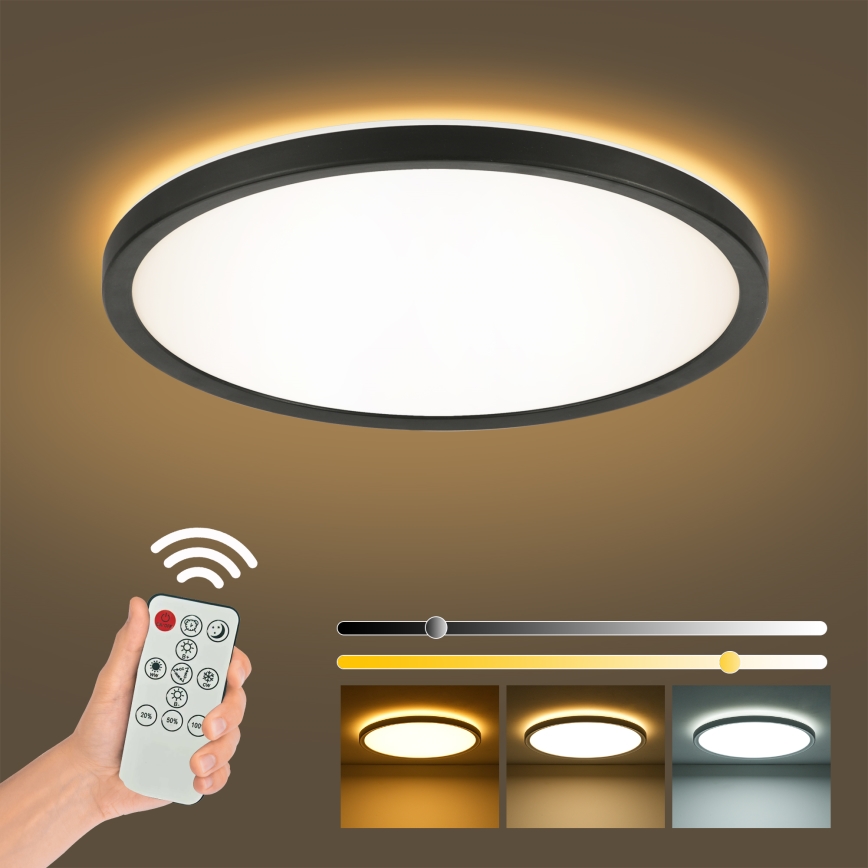 Brilagi - Plafón LED de baño ULTRA SLIM LED/18W/230V diá. 30 cm negro IP54