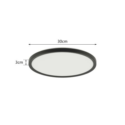 Brilagi - Plafón LED de baño ULTRA SLIM LED/18W/230V diá. 30 cm negro IP54