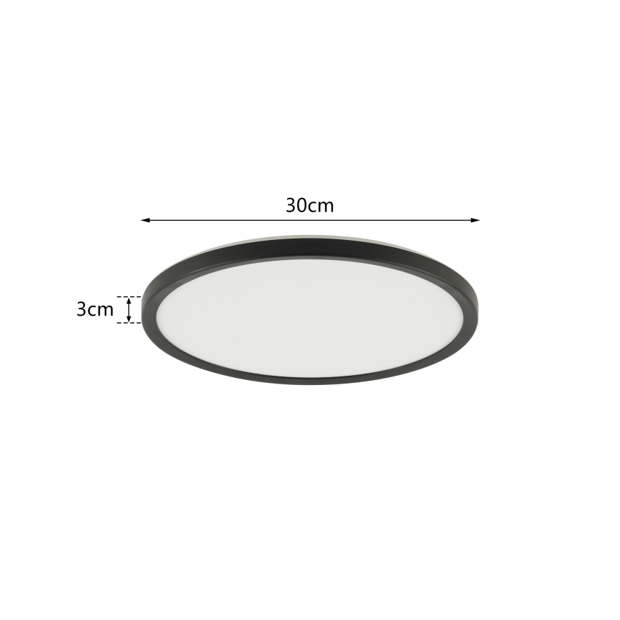 Brilagi - Plafón LED de baño ULTRA SLIM LED/18W/230V diá. 30 cm negro IP54