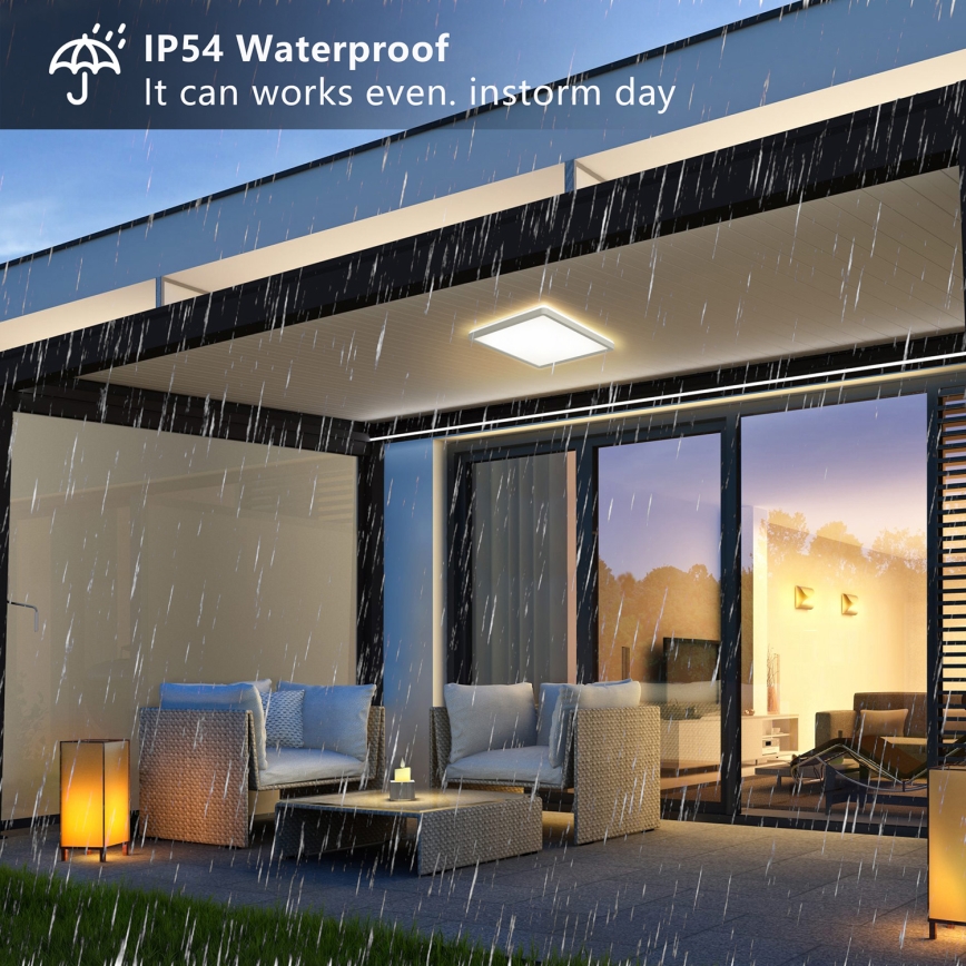 Brilagi - Plafón LED de baño ULTRA SLIM LED/24W/230V 42x42 cm blanco IP54