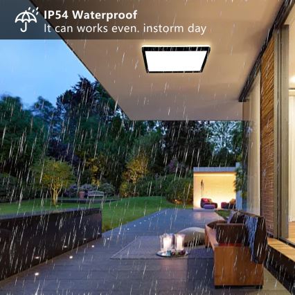 Brilagi - Plafón LED de baño ULTRA SLIM LED/24W/230V 42x42 cm negro IP54