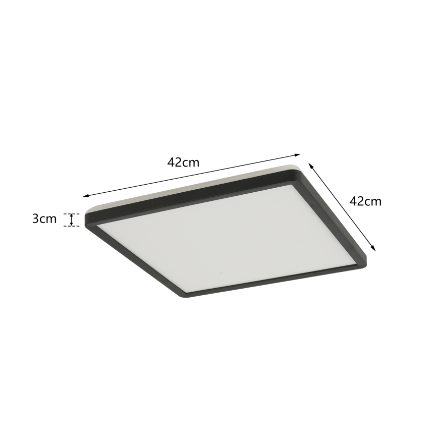 Brilagi - Plafón LED de baño ULTRA SLIM LED/24W/230V 42x42 cm negro IP54
