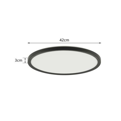 Brilagi - Plafón LED de baño ULTRA SLIM LED/24W/230V diá. 42 cm negro IP54