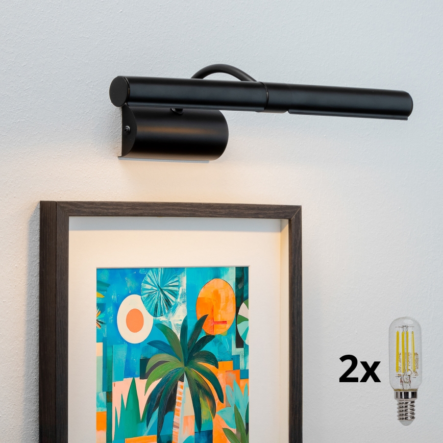 Brilagi - Lámpara LED de cuadro DANAE 2xE14/4W/230V 3000K negro