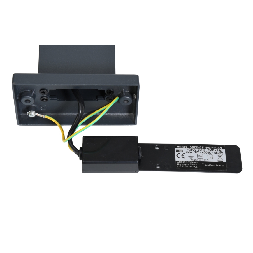 Brilagi - Lámpara LED de exterior con sensor ARCELO LED/9W/230V 80 cm IP44